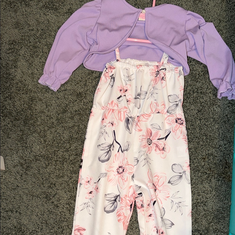 Floral Kids Bottoms - Pink and White